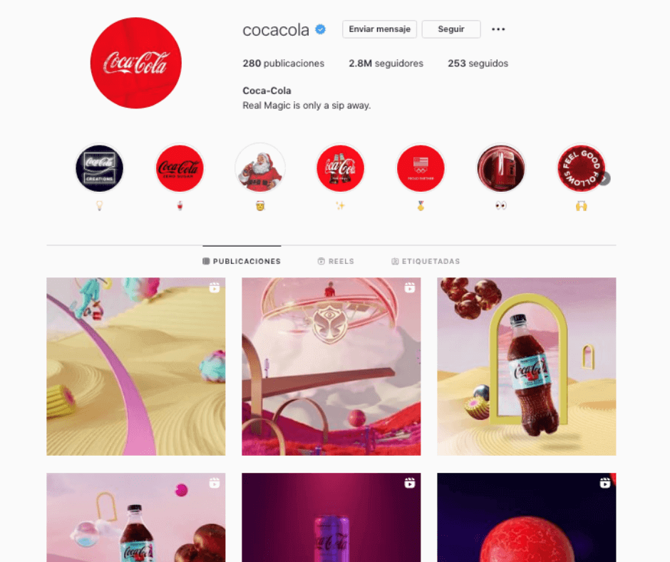 Ejemplo Coca-Cola como snack content